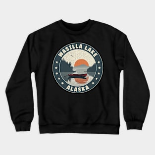 Wasilla Lake Alaska Sunset Crewneck Sweatshirt